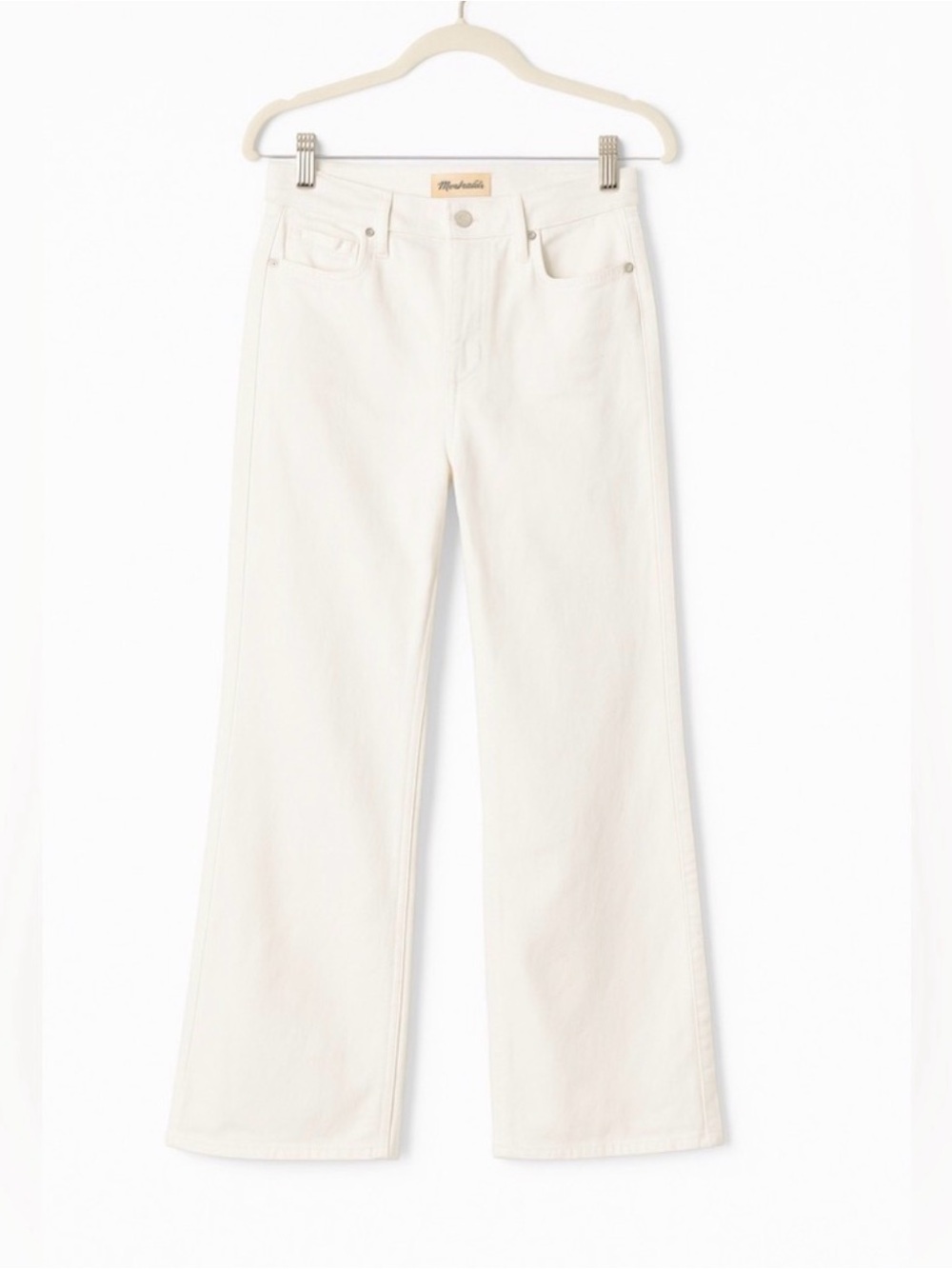 Madewell Perfect Vintage Wide-Leg Crop Jeans White Size 30